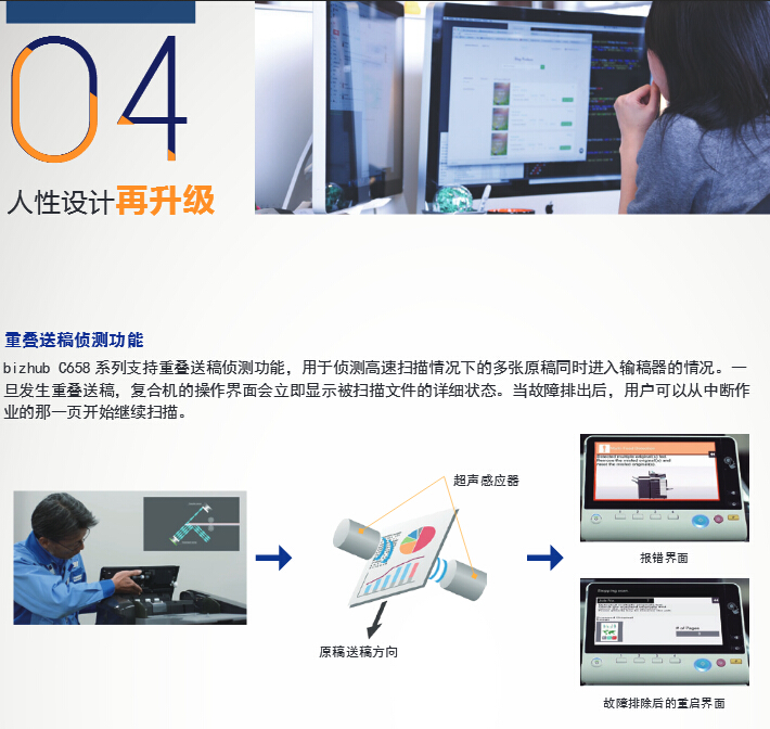 柯尼卡美能达彩色复印机C658人性设计再升级-科颐办公